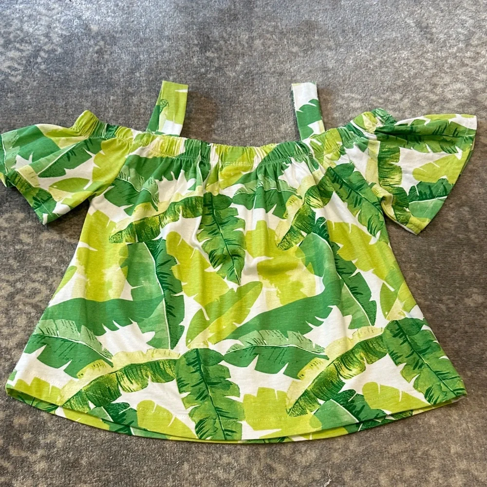 Tropical Zara and Green Kids Off-Shoulder Top Size 8